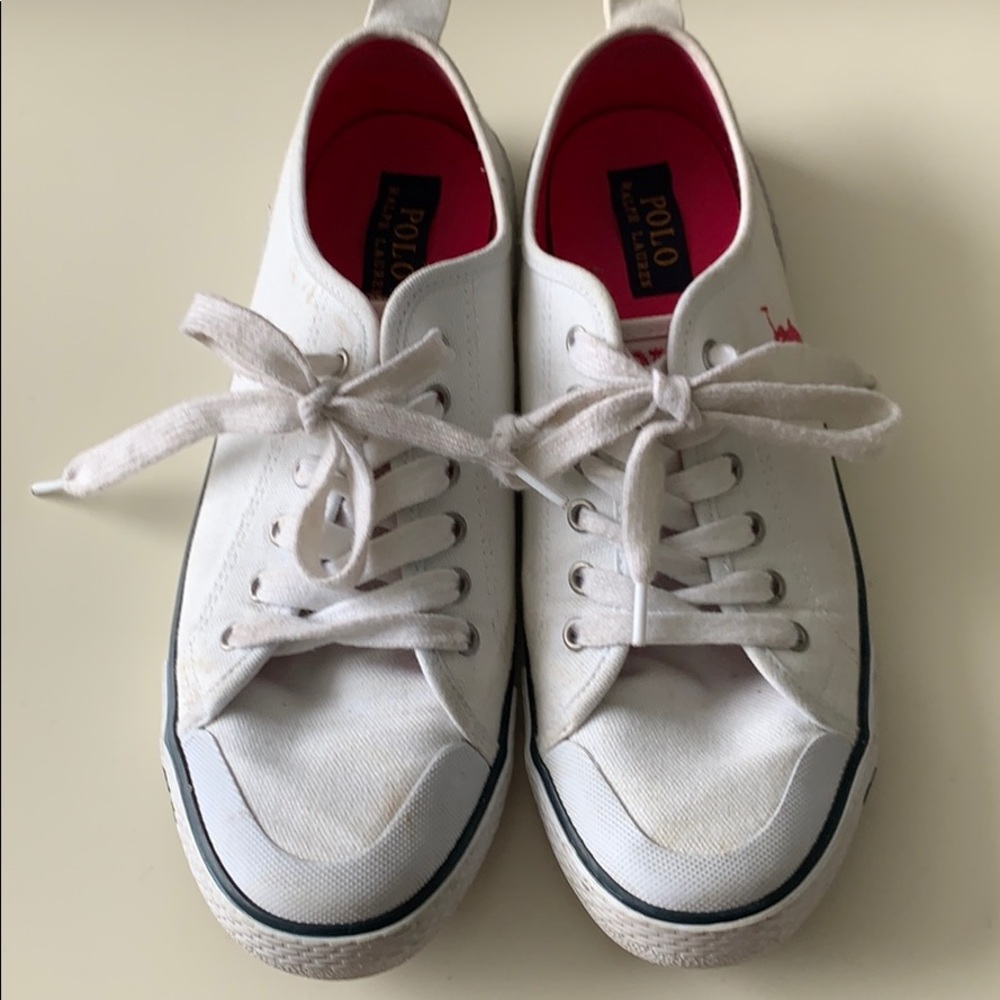 White Polo Ralph Lauren Tennis sneakers size 61/2
